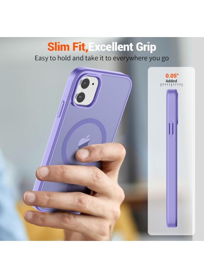 أكاليكس جراب مغناطيسي لهاتف آيفون 11 [مقاوم للصدمات ونحيف] غطاء خلفي صلب شفاف غير لامع مع حماية عالية الجودة | بنفسجي فاتح - Image 3